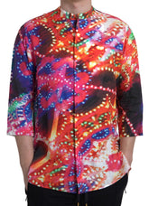 Dolce & Gabbana Multicolor Luminarie Print Linen Shirt -   -  Dolce & Gabbana.